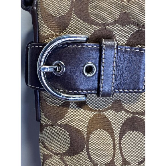 Coach Signature C Hobo Bag With Leather Trim & Adjustable Strap - Picture 10 of 10